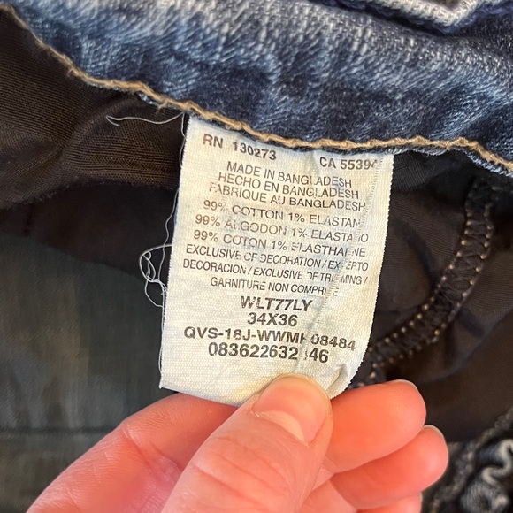 Wrangler Men's Dark Blue Slim-Bootcut Jeans-34X36 - Picture 3 of 9